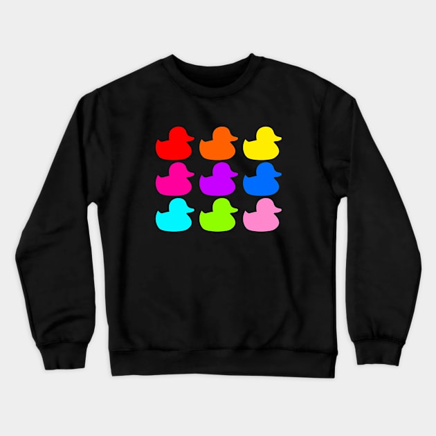 Multicolored Rubber Ducks. Crewneck Sweatshirt by DucksInPublic